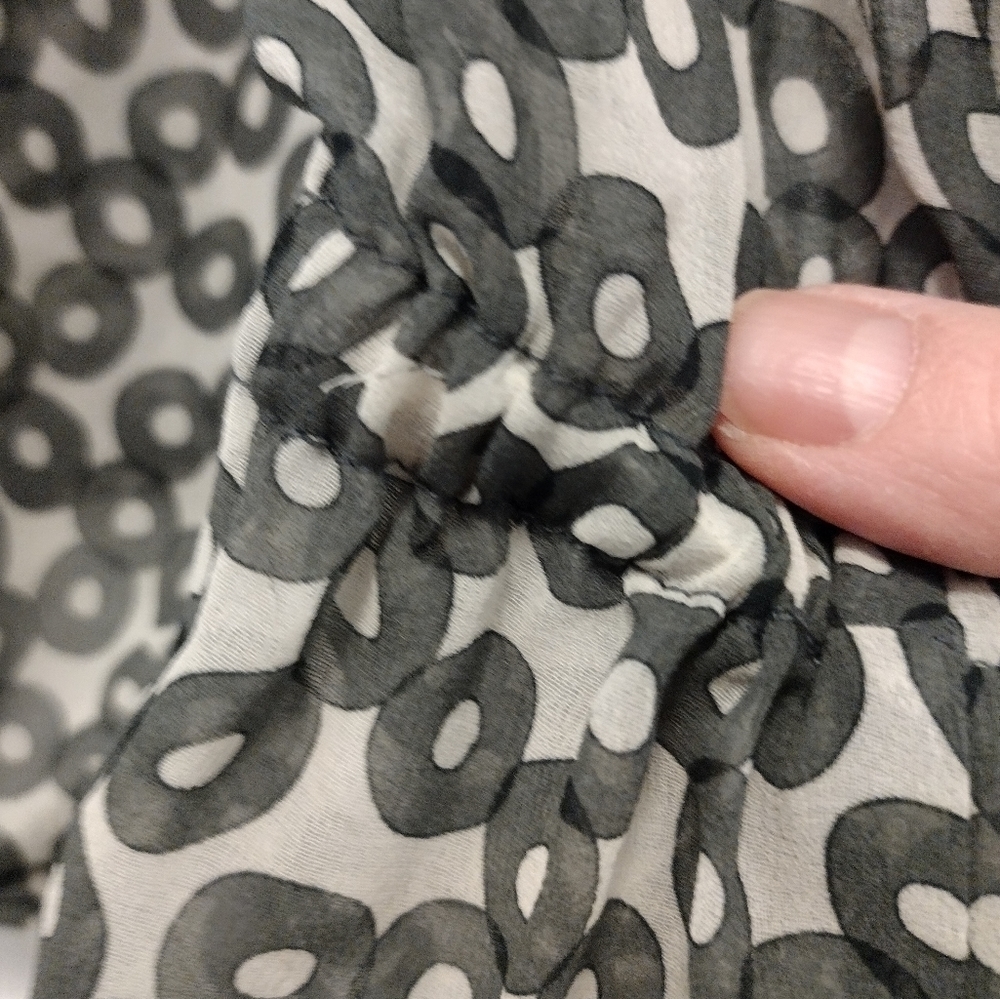 Zara Sheer Patterned Long Sleeve Blouse Size XL - Picture 6 of 6